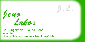 jeno lakos business card