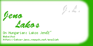 jeno lakos business card